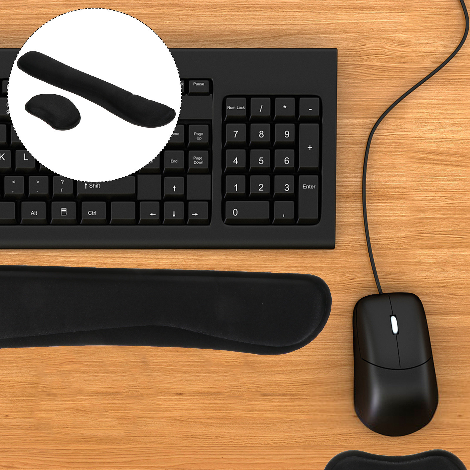 Gaming Keyboard Ergonomic - 1Set Bantalan Penyangga Pergelangan Tangan Busa