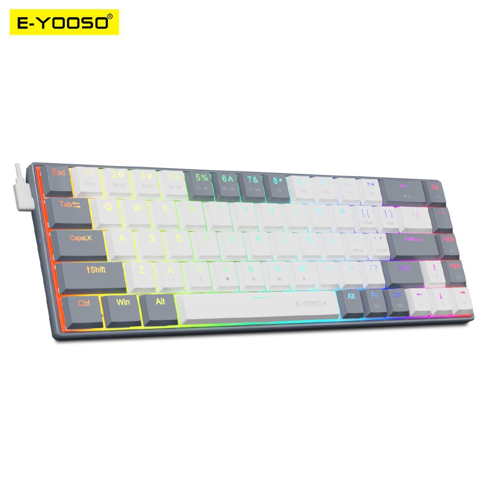 Gaming Keyboard Bundle - E-YOOSO A68 RGB Keyboard Gaming, kawat