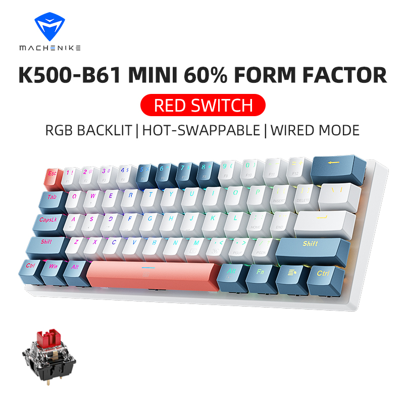 Gaming Keyboard Hot Swappable - K500-B61 Machenike Mini Mechanical Keyboard 60%
