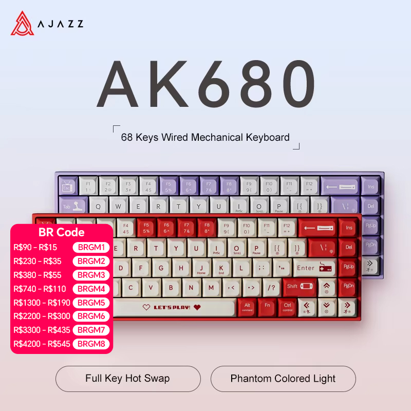 Gaming Keyboard Mini Mechanical - AJAZZ AK680 65% Keyboard Mekanik Gaming