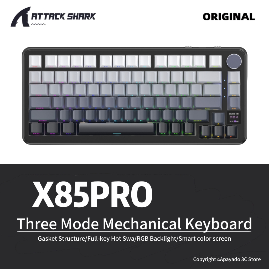 Gaming Keyboard Mini Mechanical - X85Pro ATTACK SHARK Keyboard Gaming Nirkabel