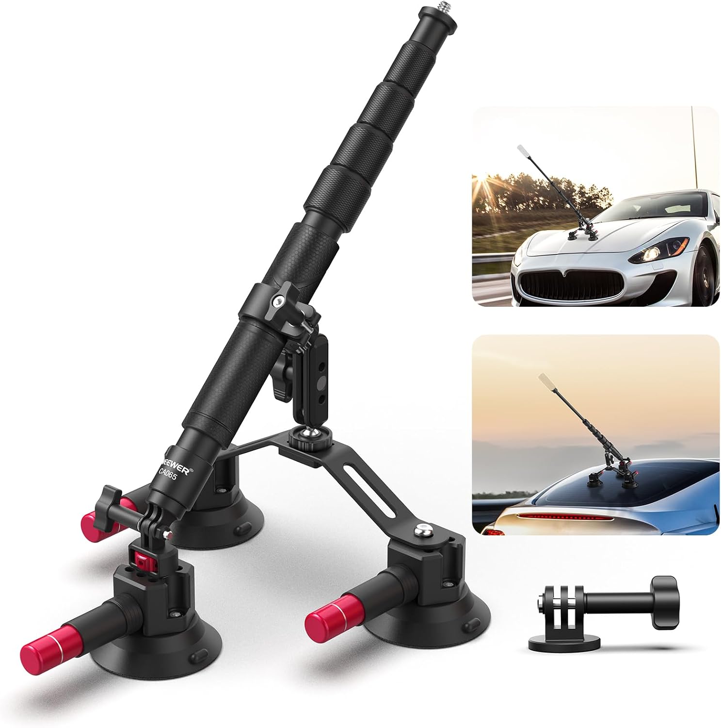 Stabilizer Screw In - NEEWER Dudukan Mobil dengan Tiga Pengisap