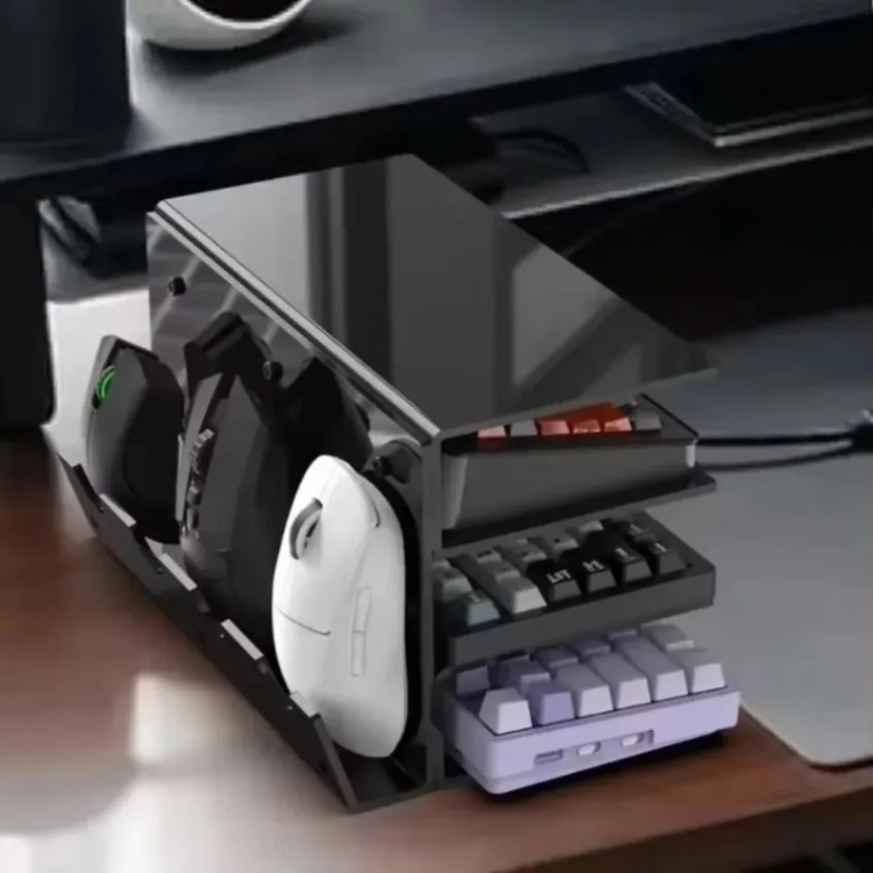 Gaming Keyboard Ergonomic - Rak Akrilik Bening 3 Tingkat untuk