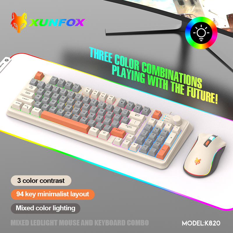 Gaming Keyboard Bundle - K820 Set Keyboard Game berkabel USB,