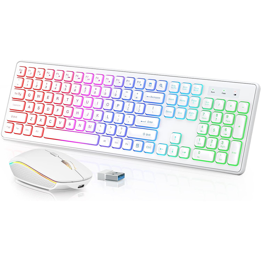 Gaming Keyboard Bundle - Keyboard dan Mouse Nirkabel dengan Lampu