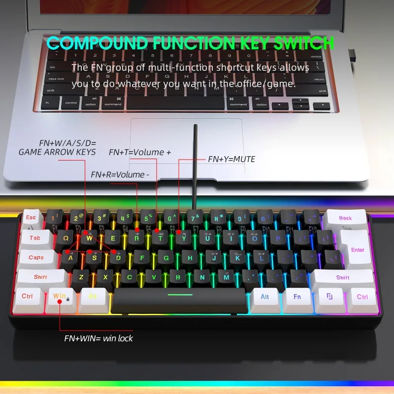 Keyboard dan Mouse 60% Combo K - Gaming Keyboard Mouse And Headset Combo ulasan dan harga