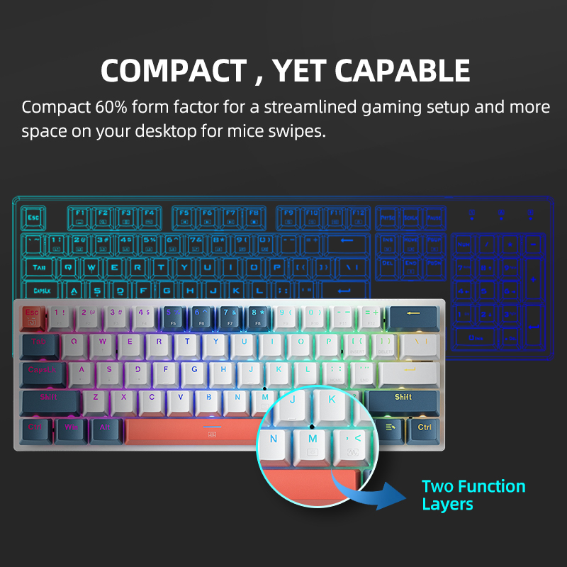 K500-B61 Machenike Mini Mechan - Gaming Keyboard Hot Swappable ulasan dan harga