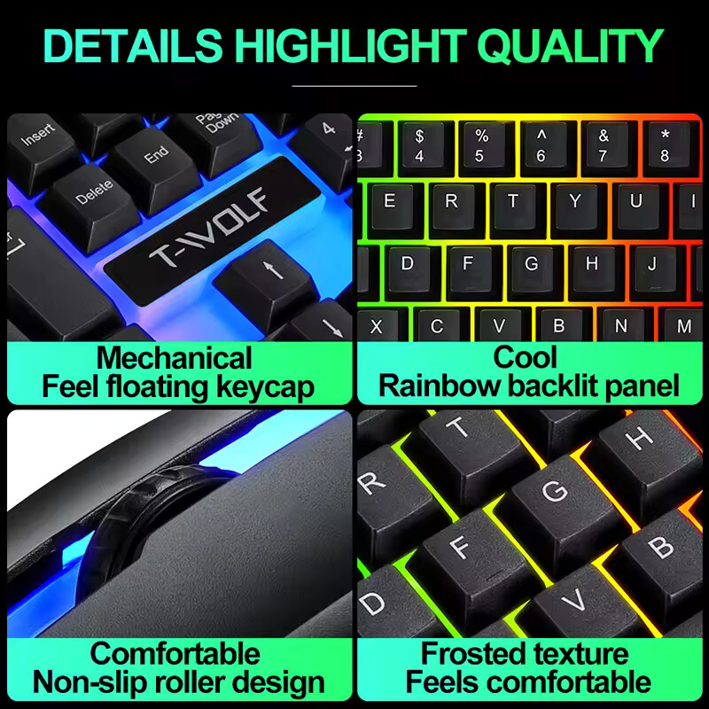 Set Keyboard dan Mouse Gaming  - Gaming Keyboard Mouse And Headset Combo ulasan dan harga