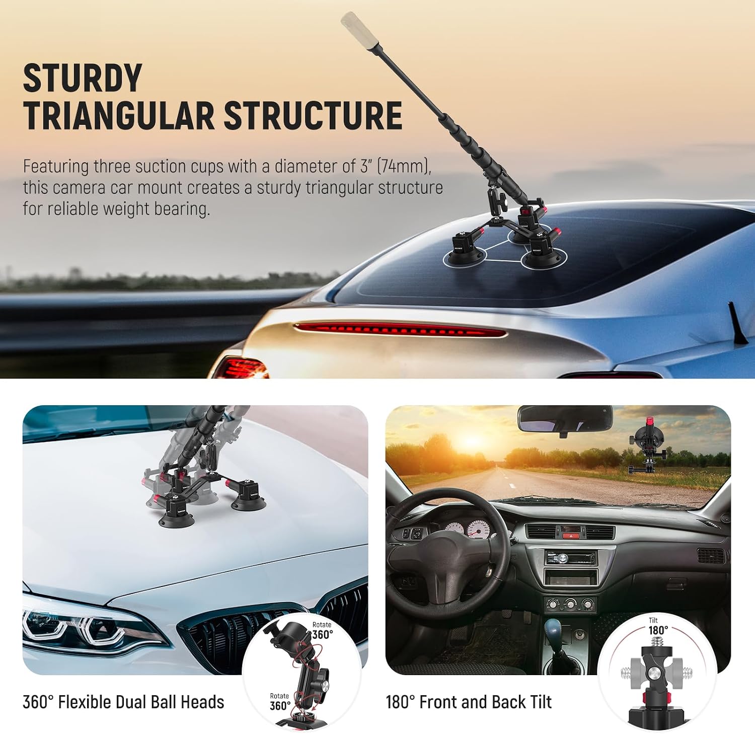 NEEWER Dudukan Mobil dengan Ti - Stabilizer Screw In ulasan dan harga