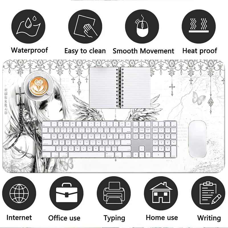 Alas Mouse Kulit Hitam Putih E - Gaming Keyboard Nearby ulasan dan harga