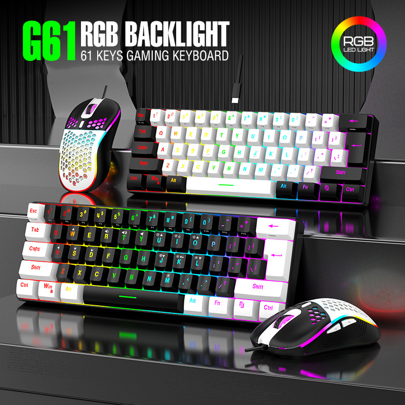 Set Keyboard dan Mouse 60% RGB - Gaming Keyboard Mouse And Headset Combo ulasan dan harga