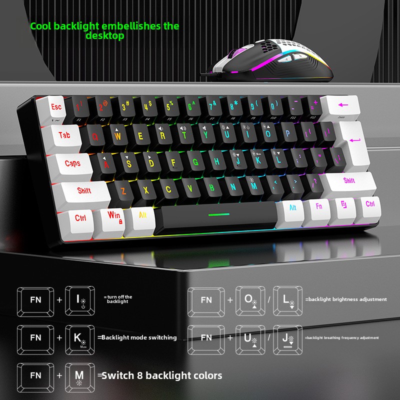 Set Keyboard dan Mouse 60% RGB - Gaming Keyboard Mouse And Headset Combo ulasan dan harga