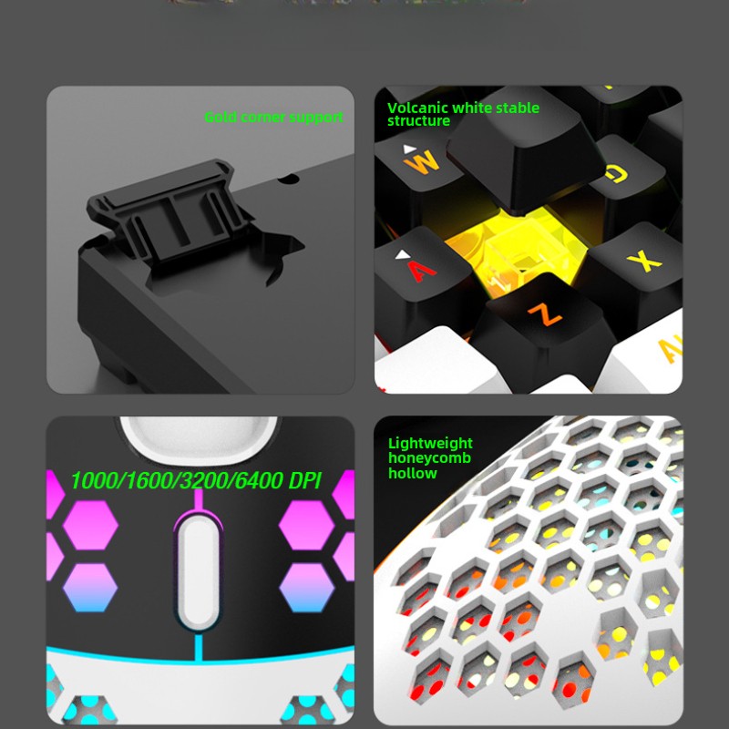Set Keyboard dan Mouse 60% RGB - Gaming Keyboard Mouse And Headset Combo ulasan dan harga